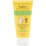 Babo Botanicals - Clear for Babies Fragrance Free Zinc Sunscreen Lotion - -, Pack of 2 SPF 30