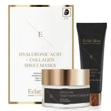 Eclat Skin London - ANTI-WRINKLE Night MOISTURISER 24K GOLD + Peel Off Face mask+Hyaluronic Acid Collagen Mask - 3 sheets