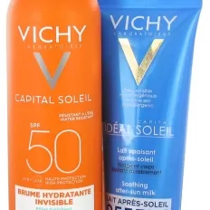 Vichy - Idéal Soleil Invisible Hydrating Mist SPF50 + Soothing After-Sun Milk Free