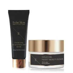 Eclat Skin London - ANTI-WRINKLE Night MOISTURISER 24K GOLD + Peel Off Face mask