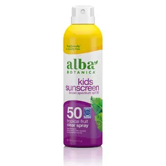 Alba Botanica - Kids Sunscreen Clear Spray, Tropical Fruit, SPF 50
