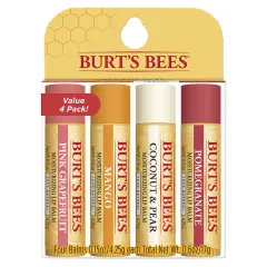 Burt's Bees - 100% Natural Moisturizing Lip Balm - Superfruit Grapefruit, Mango, Coconut & Pear, Pomegranate, 4 Tubes