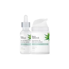 InstaNatural - Age Defying & Skin Clearing Serum & Hyaluronic Oil Free Moisturizer Duo