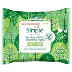 Simple - Kind to Skin Biodegradable Cleansing Face Wipes - 20 Wipes