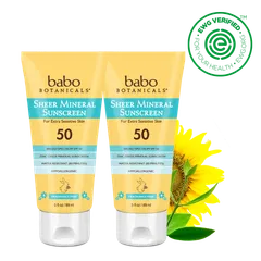 Babo Botanicals - Sheer Mineral Sunscreen Lotion SPF50 Duo