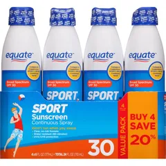 Sport Sunscreen Continuous Spray, SPF 30, , 4 Pk