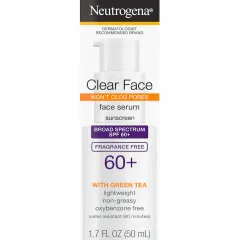 Clear Face Serum Sunscreen with Green Tea Broad Spectrum SPF 60+ Fragrance Free