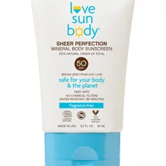 Just Launched... Sheer Perfection Mineral Body Sunscreen SPF 50 Fragrance-Free Cosmos Natural