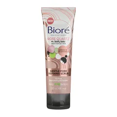 Biore - Rose Quartz and Charcoal Gentle Pore Refining Scrub For Oily Skin