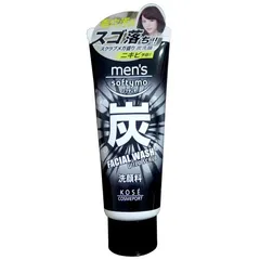 Kose - Men Softymo Charcoal Facial Scrub Wash