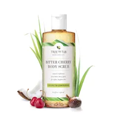 Tree To Tub - Natural Exfoliating Bitter Cherry Body Scrub for Soft, Supple Skin - Coconut Lemongrass