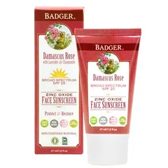 Badger - SPF 25 Face Sunscreen- Damascus Rose