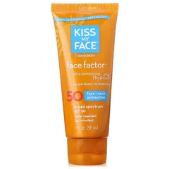 Kiss My Face - Face Factor Face + Neck Sunscreen SPF 50 , Ingredients: [active] avobenzone, homosalate, octinoxate, octisalate, zinc oxide, [other] aqua, aloe.., By Kiss My Face