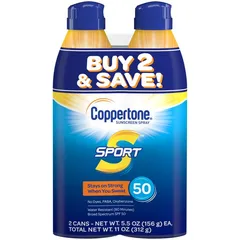 Coppertone - Sport Sunscreen Spray SPF 50, Twin Pack