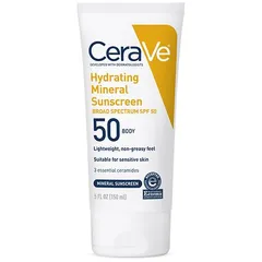 Hydrating 100% Mineral Body Sunscreen SPF 50 with Zinc Oxide & Hyaluronic Acid