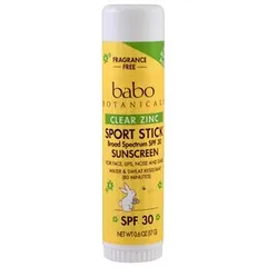 Babo Botanicals - Clear Zinc Sport Stick - Unscented SPF 30 - .- Case of 12