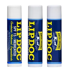 Amish Origins - Lip Doc SPF 15 Medicated Lip Balm - All-Natural Deep Moisturizing Lip Balm, Potent Formula for Chapped and Cracked Lips, All Natural Essential Oils