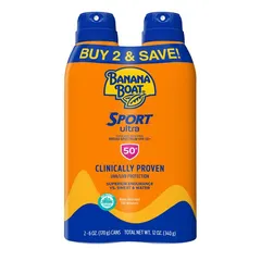 Banana Boat - Ultra Sport Sunscreen C-spray SPF 50+, Twin Pack of 3