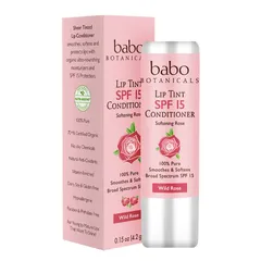 Babo Botanicals - SPF 15 Lip Tint Conditioner, Wild Rose