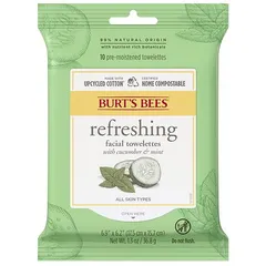 Burt's Bees - Refreshing Facial Cleanser and Makeup Remover Towelettes for All Skin Types Cucumber and Mint