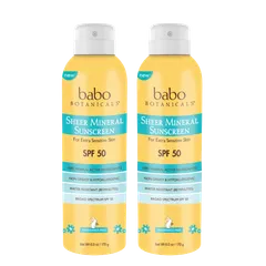 Babo Botanicals - Sheer Mineral Sunscreen Spray SPF50 DUO