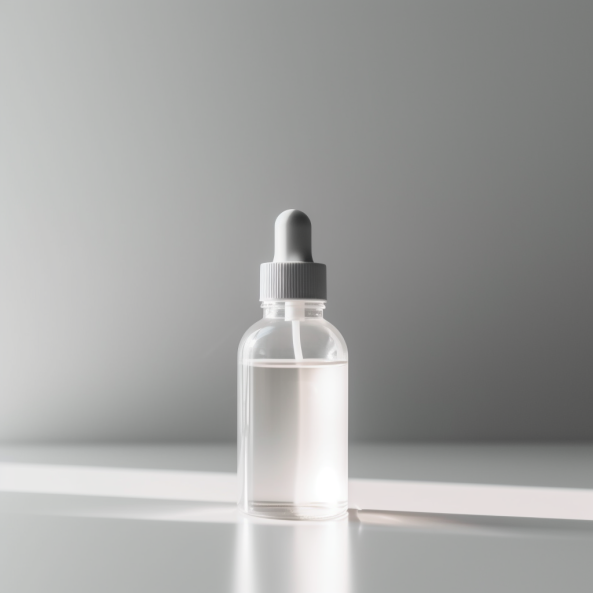 Minimalist photo skincare serum transparent