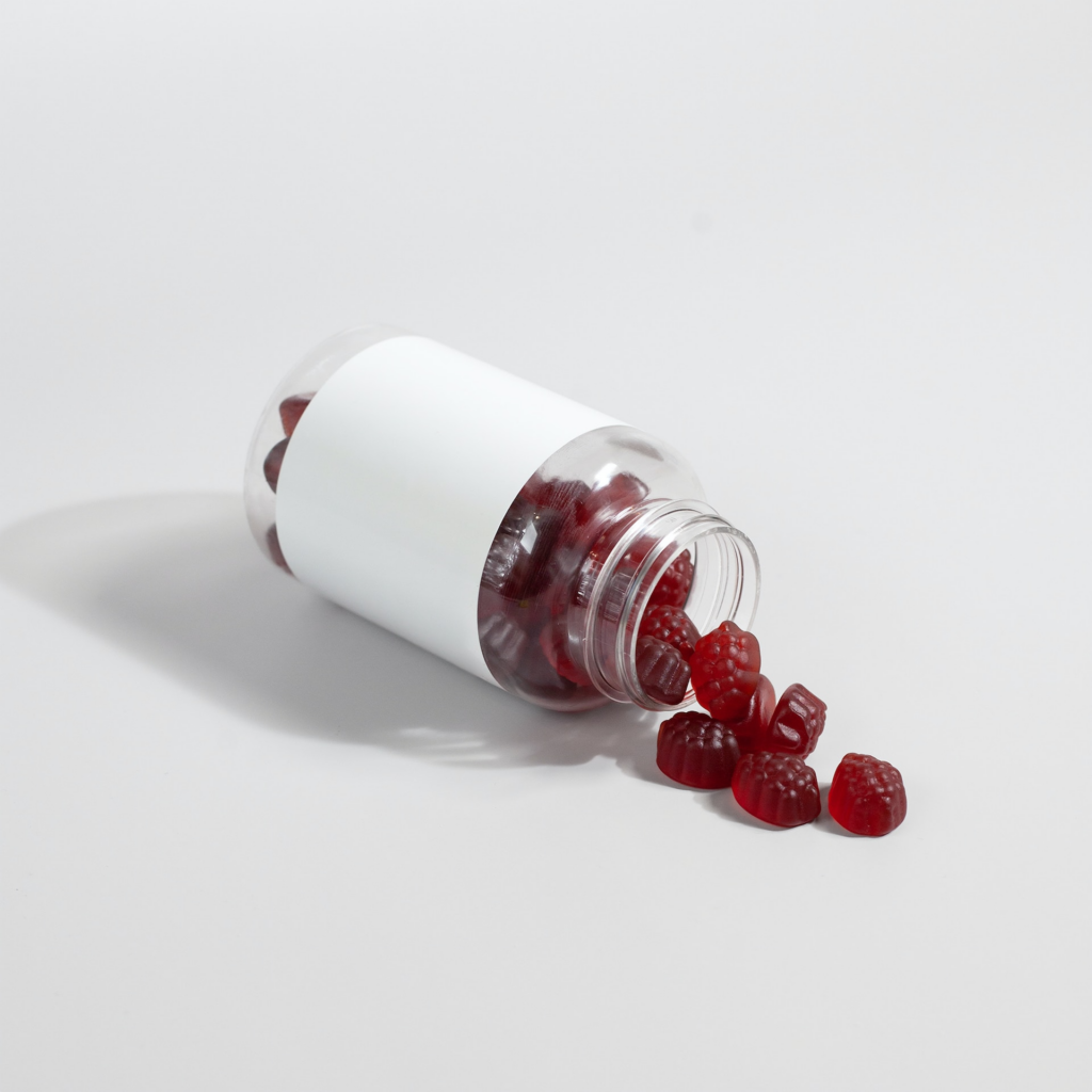Do collagen supplements work? White label food supplement bottle image